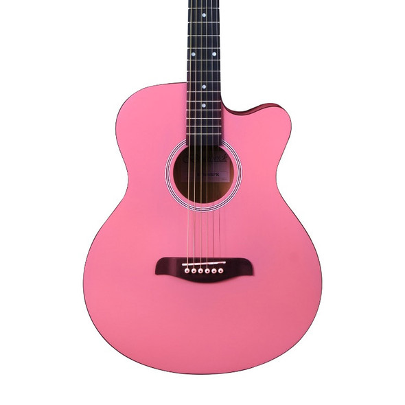 Brunswick BF100BPK Grand Auditorium Cutaway Acoustic Guitar, Baby Pink  