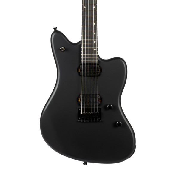 Spira J-400 MBK Baritone Electric Guitar, Satin Black 