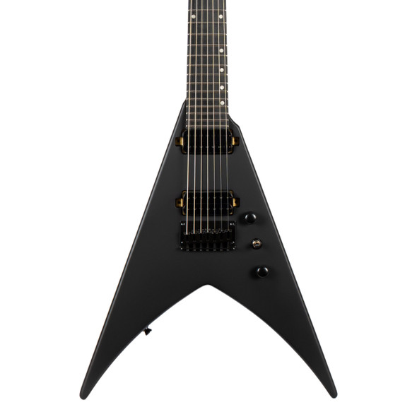 Spira V-407 MBK 7 String Electric Guitar, Satin Black 