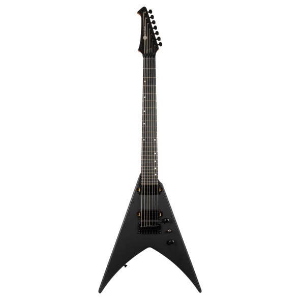 Spira V-407 MBK 7 String Electric Guitar, Satin Black 