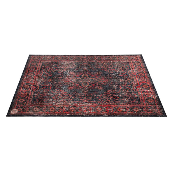 Drum n Base Vintage Persian 163 X 142cm Club Drum Rug / Mat, Black & Red 