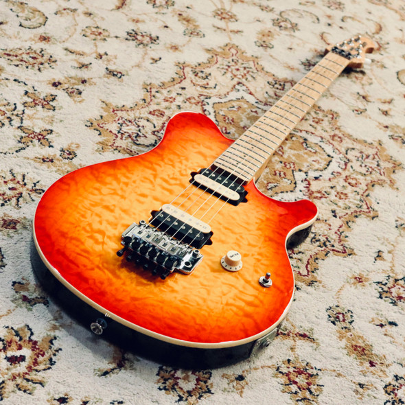 Ernie Ball USA Music Man Axis Electric Guitar, Cherry Burst with Hard Case (pre-owned)