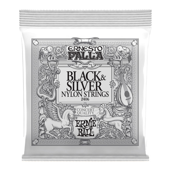 Ernie Ball Ernesto Palla Nylon Black & Silver Classical Guitar Strings 