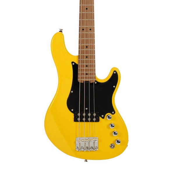 Cort GB Short Scale Electric Bass Guitar, Yellow Crush 