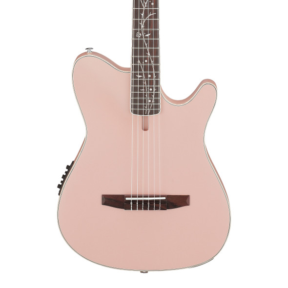 Ibanez TOD10N-PAF Tim Henson Nylon Electro-Acoustic Guitar, Pearl Pink Flat 