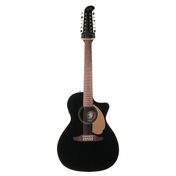 Fender California Series Villager 12 String Electro Acoustic, Black with Gig Bag (pre-owned)