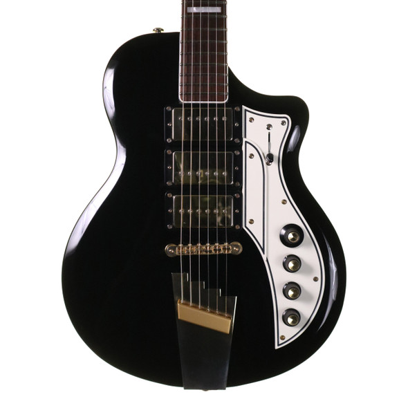 Supro Tri-Tone 1275JB Electric Guitar, Black with Hard Case (pre-owned)