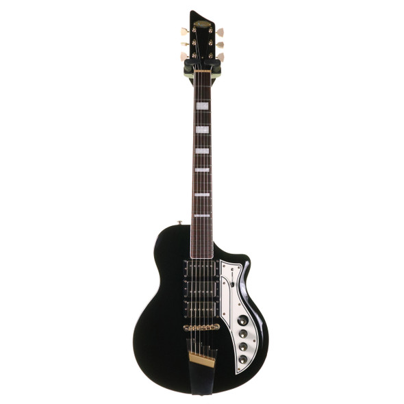Supro Tri-Tone 1275JB Electric Guitar, Black with Hard Case (pre-owned)