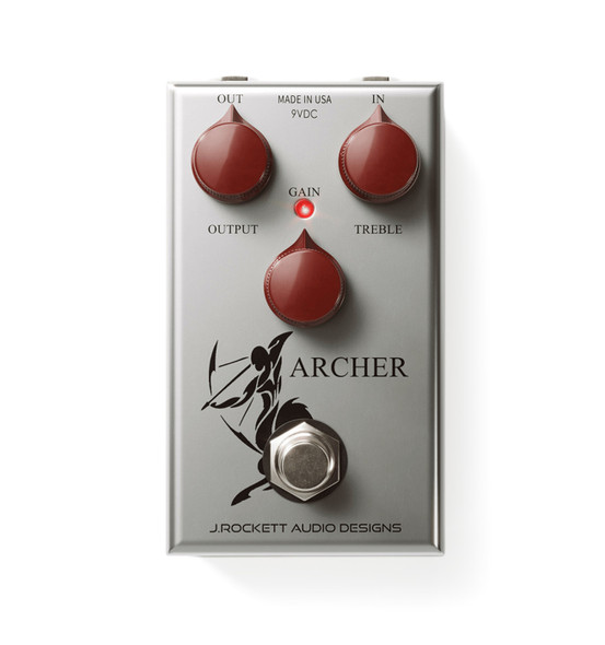 J. Rockett Archer Boost/Overdrive Effects Pedal, Silver 