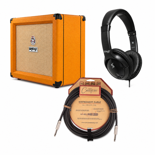 Orange Crush 35RT Home Practice Guitar Amp Bundle 