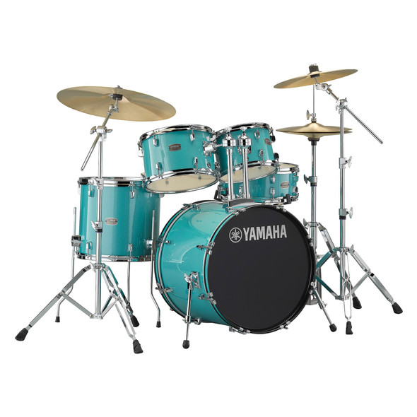 Yamaha Rydeen 20 Inch Fusion Drum Kit w/ Hardware & Cymbals, Turquoise Glitter 