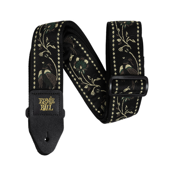 Ernie Ball Jacquard Guitar Strap, Black Pleasant Pheasant 