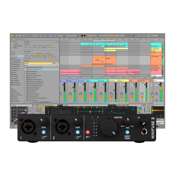 Arturia MiniFuse 2 Audio Interface, Black with Ableton Live 12 Standard 