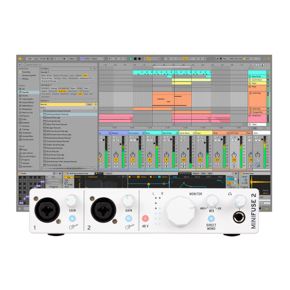 Arturia MiniFuse 2 Audio Interface, White with Ableton Live 12 Standard 