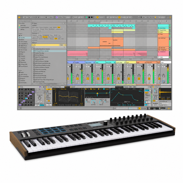 Arturia KeyLAB 61 MK3 MIDI Controller, Black with Ableton Live 12 Standard 