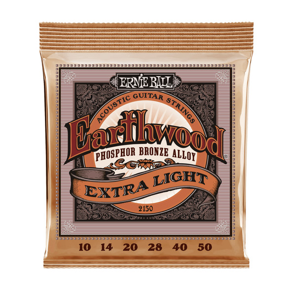 Ernie Ball Earthwood Phosphor Bronze Extra-Light Acoustic Guitar Strings, 10-50 