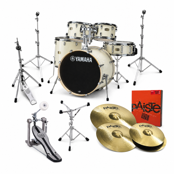 Yamaha Stage Custom Birch 20 Inch Drum Kit with hardware, Kick Pedal and Cymbals 