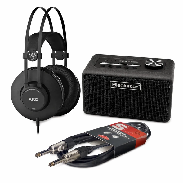 Blackstar Beam Mini Portable Guitar Amp Silent Practice Bundle 