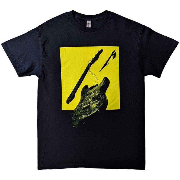 Metallica Unisex T-Shirt 72 Seasons Broken/Burnt Guitar (Black) (Back Print) Large 