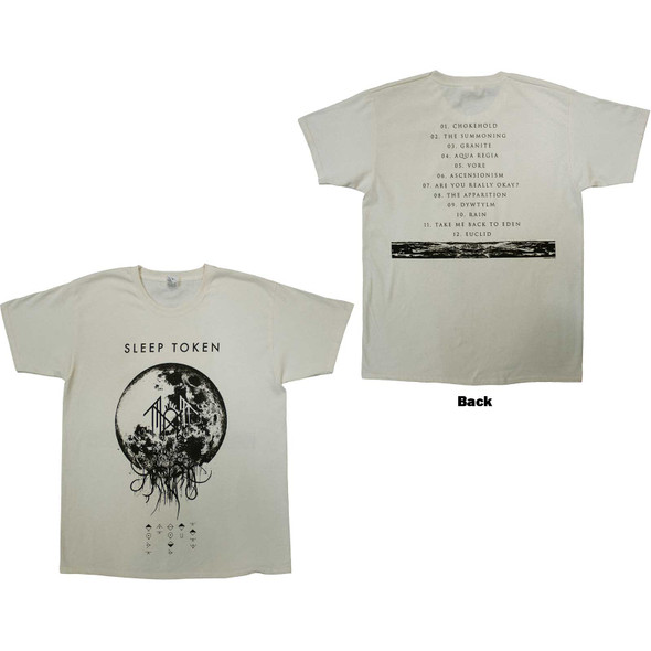 Sleep Token Unisex T-Shirt Take Me Back To Eden (Natural) (Back Print) Large 