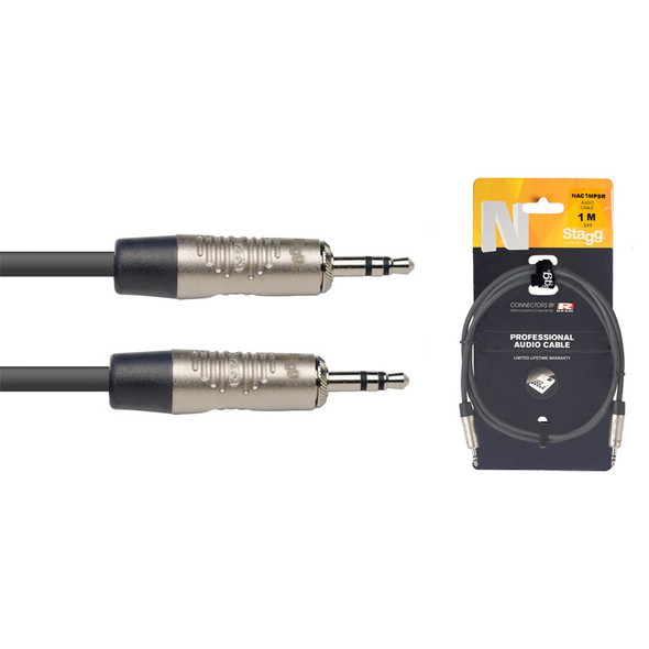 Stagg NAC1MPSR 1m/3ft Stereo Minijack to Stereo Minijack Cable 