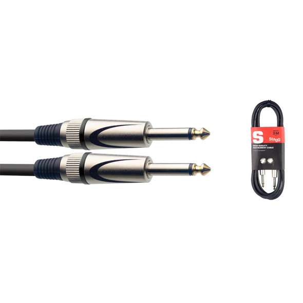 Stagg SGC1,5DL 1.5m/5ft 1/4 inch Jack to Jack Instrument Cable 