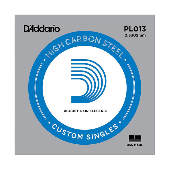 D'Addario PL013 Plain Steel Guitar Single String, .013 