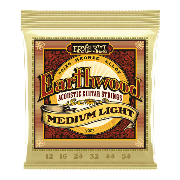 Ernie Ball Earthwood Medium-Light Acoustic Guitar Strings 12-54  