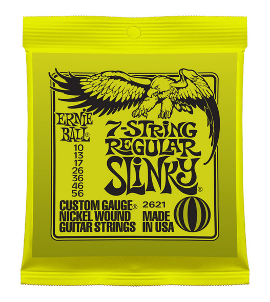 Ernie Ball 7-String Regular Slinky Electric Guitar Strings, 10-56 