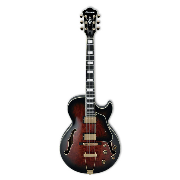 Ibanez AG95QA-DBS Artcore Expressionist Electric Guitar, Dark Brown Sunburst 