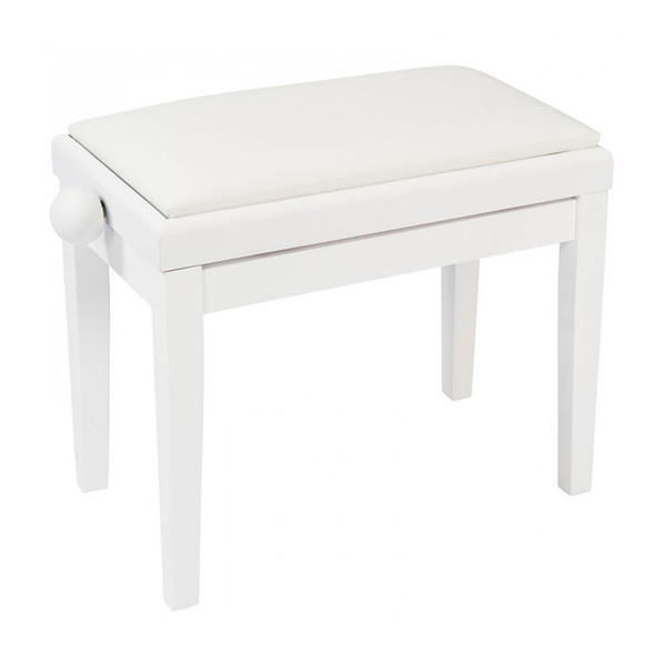 Kinsman KPB03WH Adjustable Piano Bench, White 