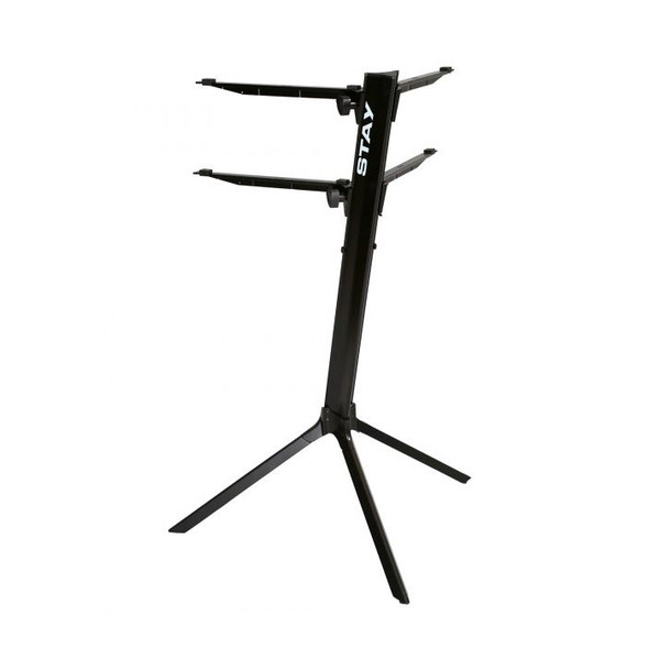 STAY 1100/02 Slim Lightweight Two Tier Curved Top Arms Keyboard Stand, Black 