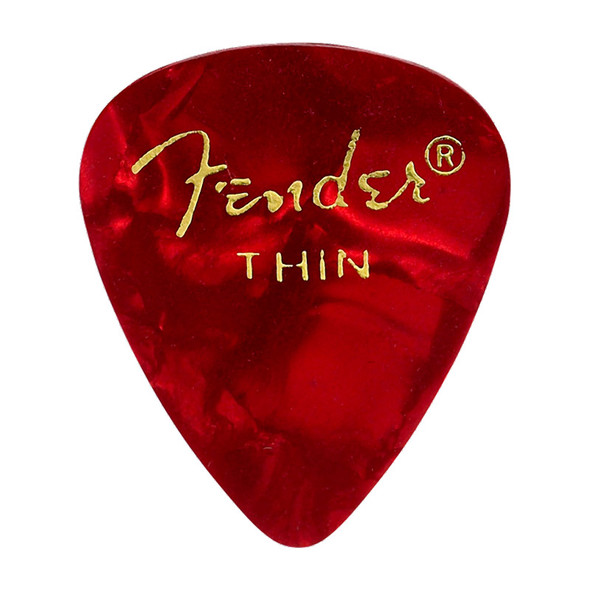 Fender 351 Shape Premium Picks, 12 Pack, Red Moto, Thin 