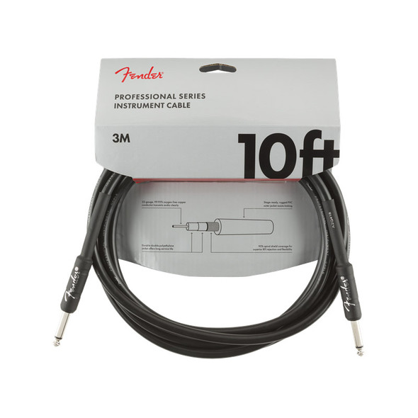 Fender Pro Series 10 foot Instrument Cable, Black 