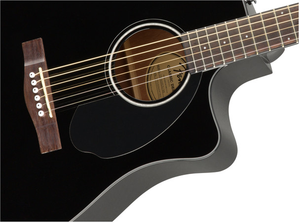 Fender CD-60SCE Dreadnought Electro-Acoustic Guitar, Black, Walnut 