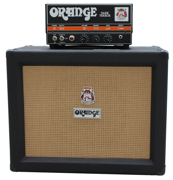 Orange Dark Terror Guitar Head with PPC112 1 x 12 Cabinet (Black)  