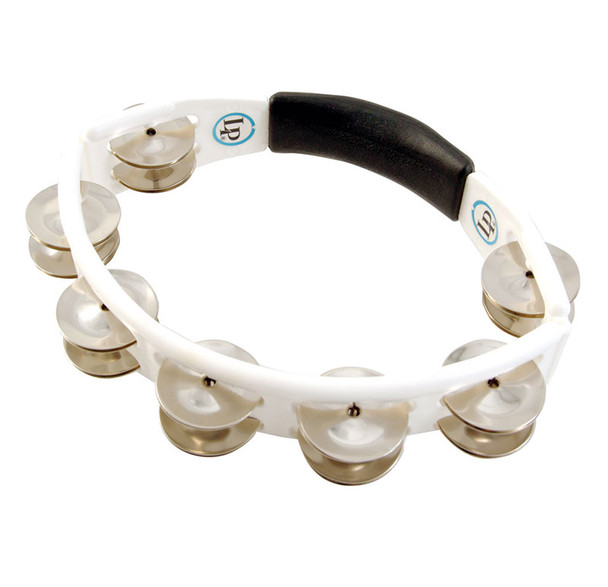 Latin Percussion LP152 Cyclops Tambourine, Steel Jingles, White  