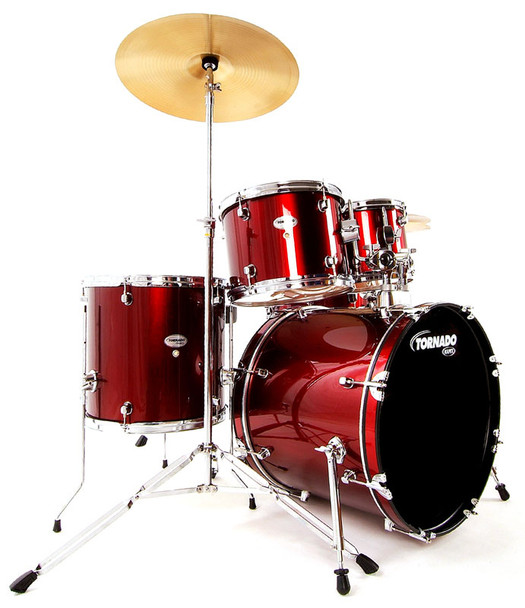 Mapex Tornado 20-Inch Fusion Drum Kit, Dark Red 