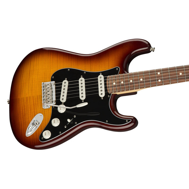 Fender Player Stratocaster Plus Top Electric Guitar, Tobacco Burst, Pau Ferro 