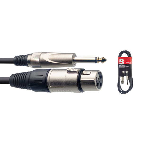 Stagg SMC6XP 6m female XLR to Jack microphone cable New
