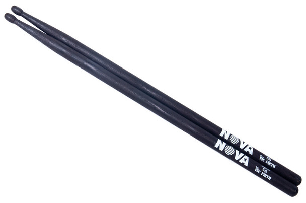 Vic Firth Nova 5A Black Drumsticks, Wood Tip  
