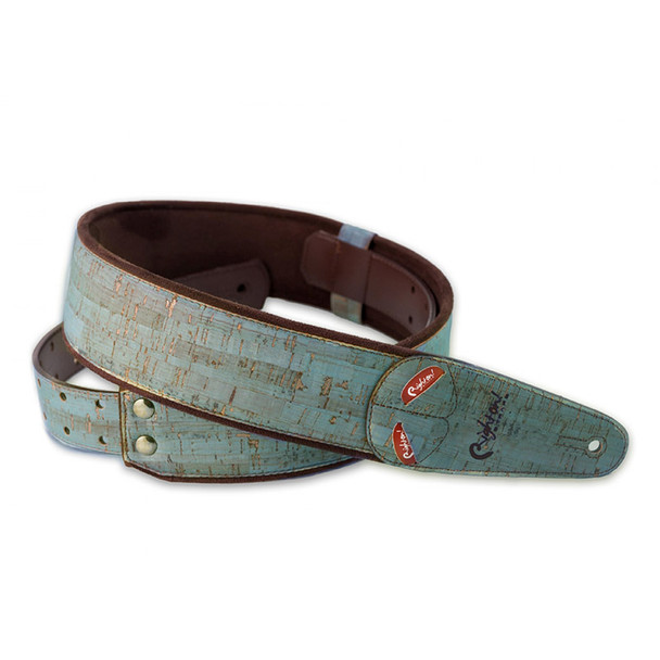 Right On Straps Mojo Series Cork Teal Guitar Strap 