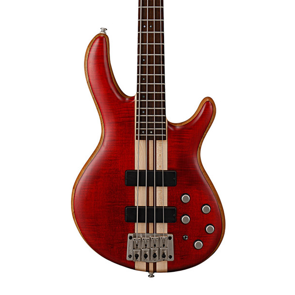 Cort Artisan A4 Plus FMMH Bass Guitar, Open Pore Black Cherry 