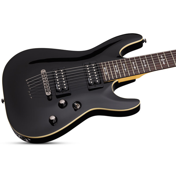 Schecter Omen-7 Electric Guitar, Gloss Black 