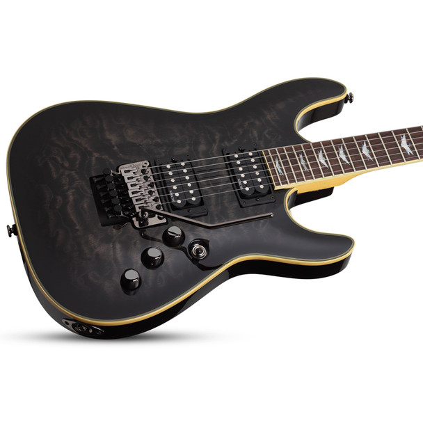 Schecter Omen Extreme-6 FR Electric Guitar, See-Thru Black 