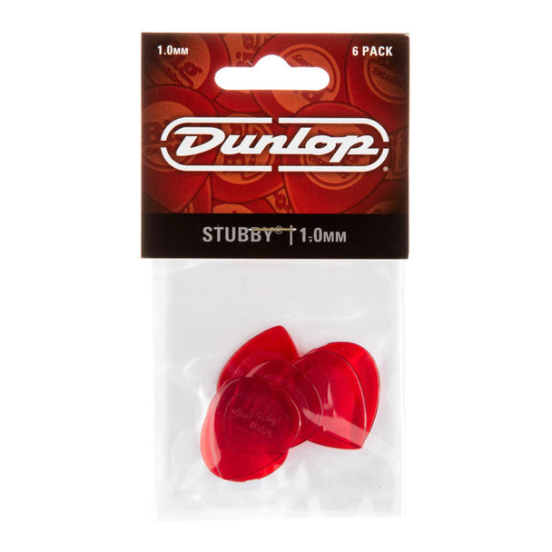 Dunlop Lexan Stubby Jazz Pick 1mm, 6 Pack 