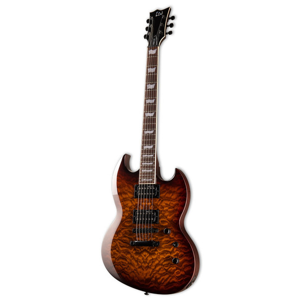 ESP LTD Viper-256 Electric Guitar, Dark Brown Sunburst 