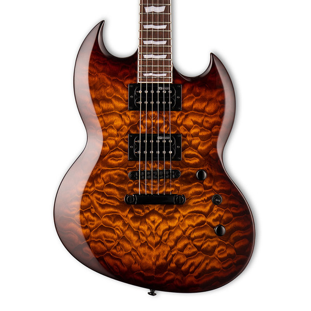 ESP LTD Viper-256 Electric Guitar, Dark Brown Sunburst 