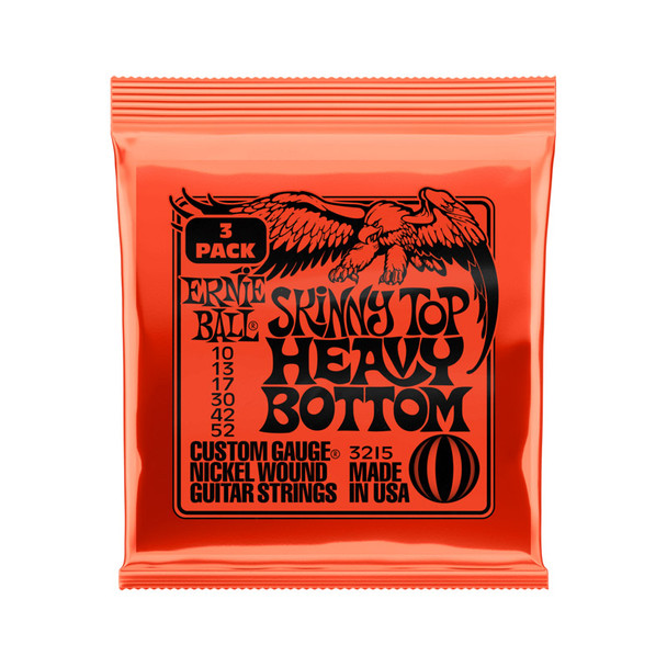 Ernie Ball 3 Pack Skinny Top Heavy Bottom Electric Guitar Strings 