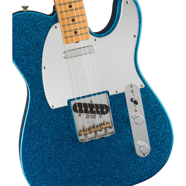 Fender J Mascis Telecaster Electric Guitar, Bottle Rocket Blue Flake, Maple 